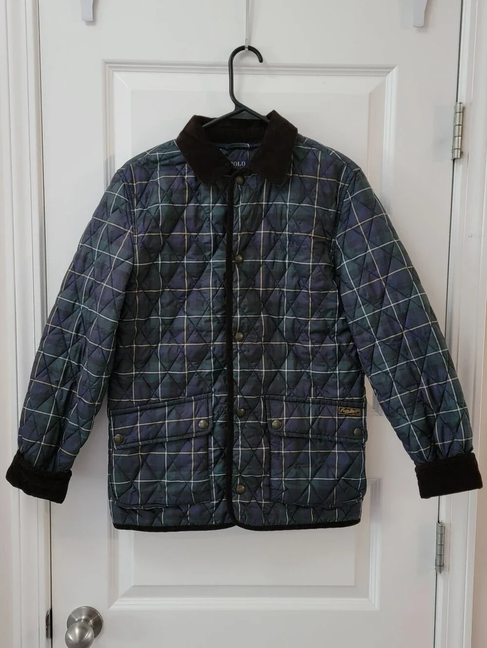 Kids Polo Ralph Lauren Quilted Plaid Jacket Tartan Plaid Sz L 14/16 Boys Girls
